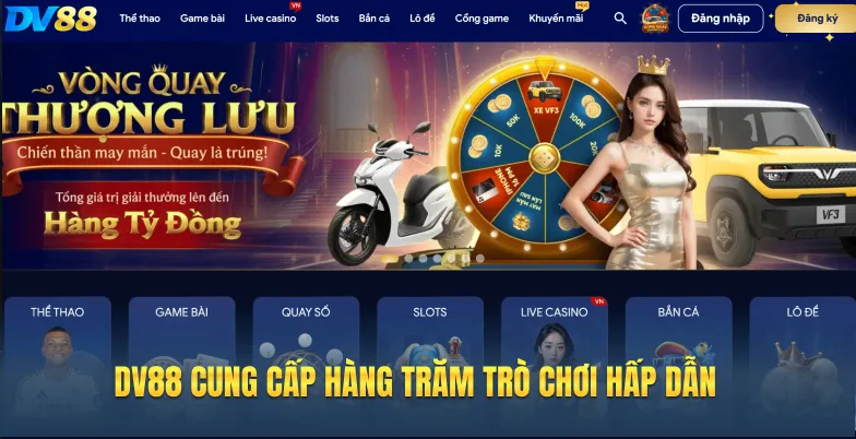 DV88 cung cấp hàng trăm trò chơi hấp dẫn